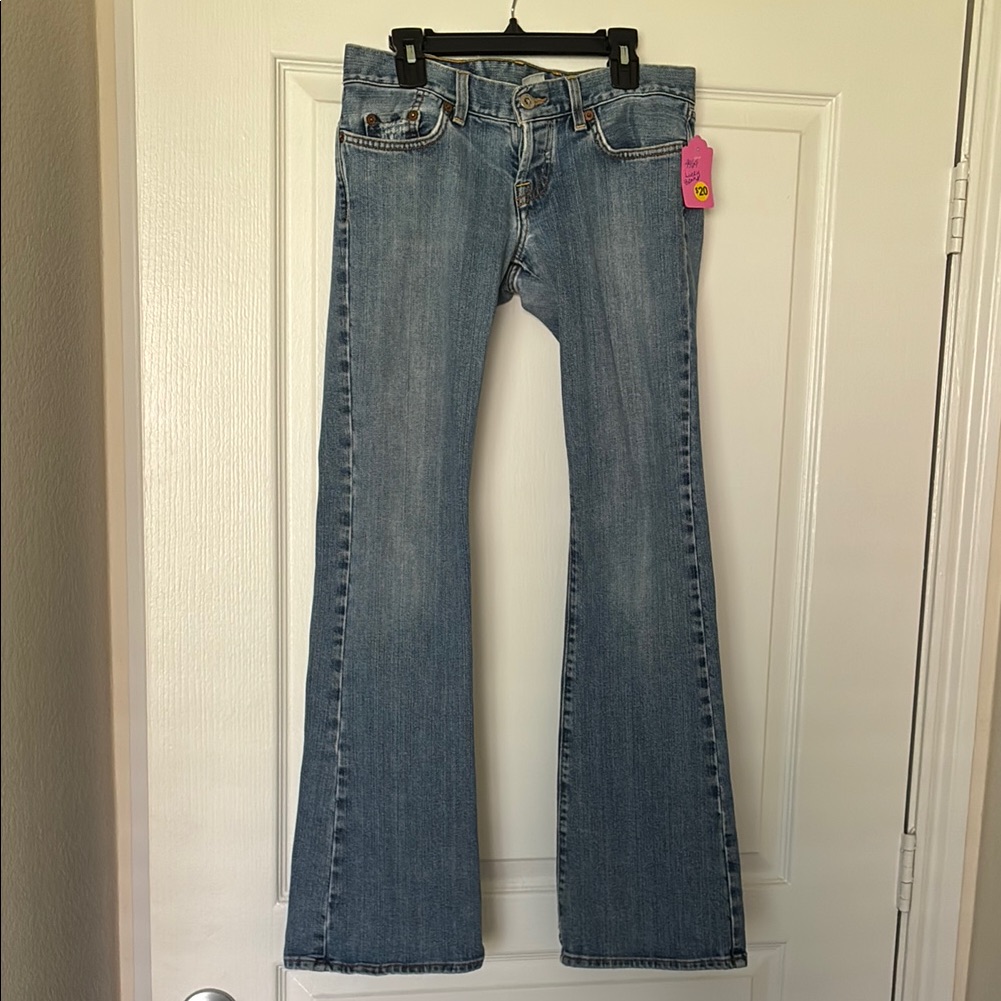 Vintage Lucky Brand Size 27 Blue Flare Wide Leg Denim